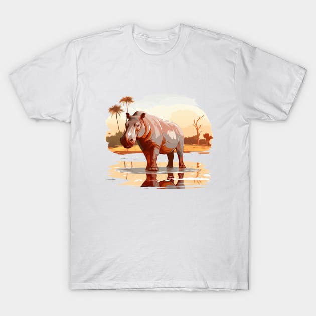 River Hippopotamus T-Shirt by zooleisurelife